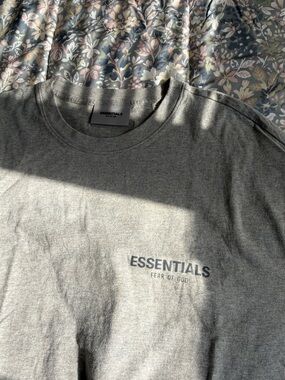 Fear of God ESSENTIALS Gray Logo Short Sleeve Tee